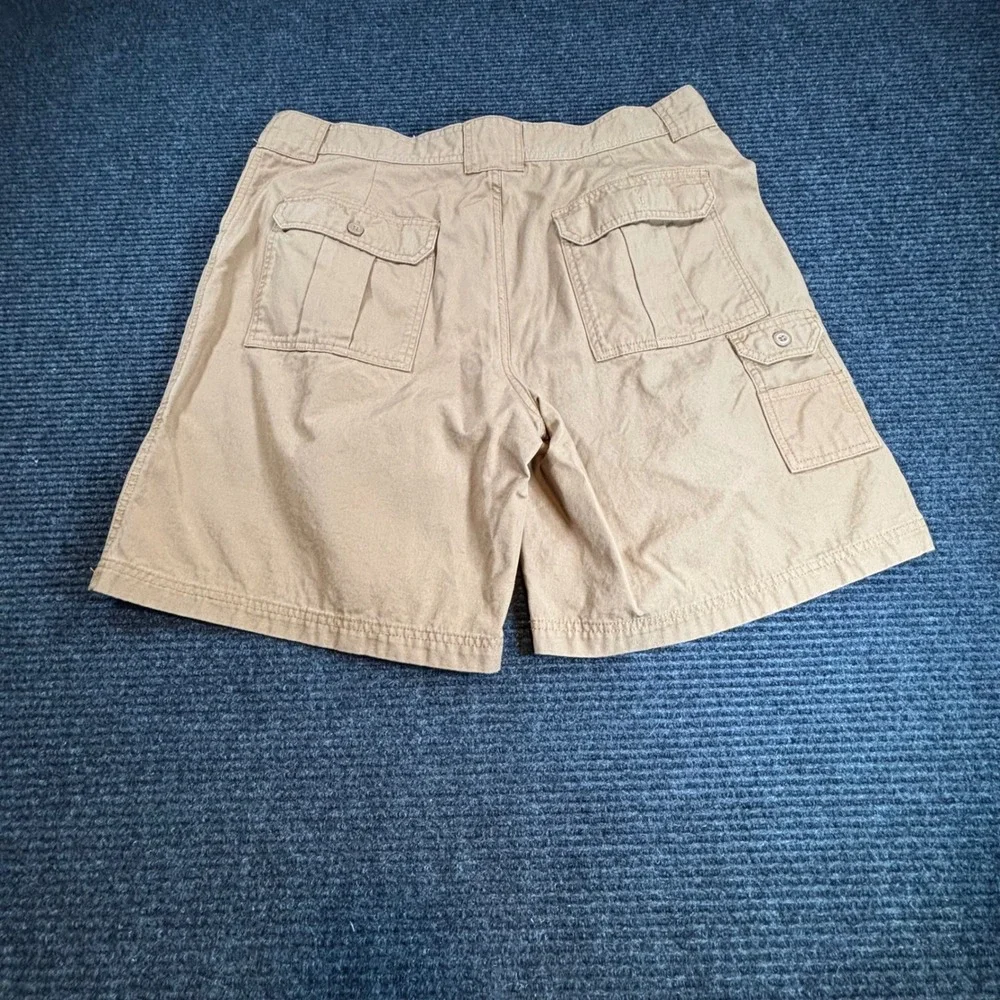 Cabelas Mens Tan Khaki Cotton Canvas Cargo Shorts Sz 38 M255T033 Outdoor‎ Hiking